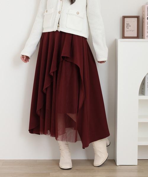 Nohea スカート チュール切替ロングスカート : ZOZOTOWN Yahoo!店