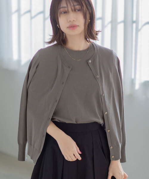 「La TOTALITE」 ニットアンサンブル FREE ピンク レディース_画像3