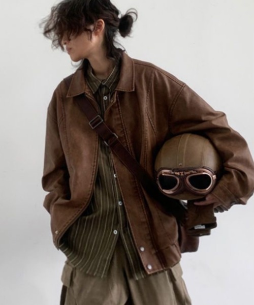 【完売品　人気】issuethings☆ブルゾン☆Free☆ダークブラウン FreeZone 「JIECHAOFANG」ブルゾン F ブラウン メンズ : ZOZOTOWN