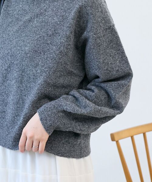 ルネ★白襟ニット、五分袖★美品！ ニット 5分袖 白襟