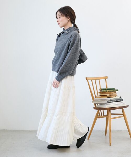 ルネ♡白襟ニット34 le.coeur blanc（ルクールブラン） ニット セーター 2wayスパンコール
