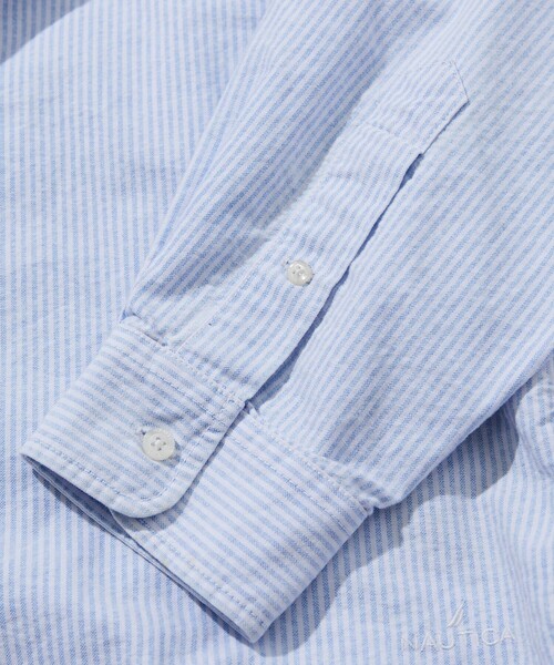 「NAUTICA」 長袖シャツ X-LARGE サックスブルー メンズ_画像6