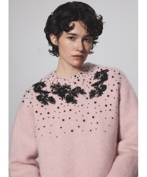 COEL コエル ニット・セーター レディース 【古着】【中古】 COEL（コエル） ニット セーター フォックス混ビジュー刺繍ニット