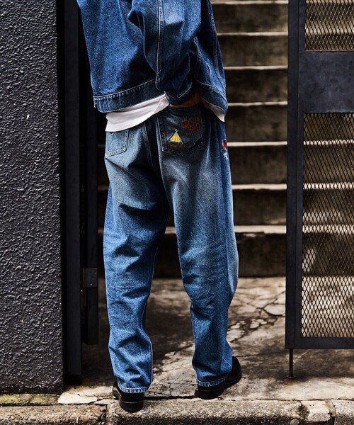 「FREAK'S STORE」 デニムパンツ MEDIUM ネイビー メンズ_画像2