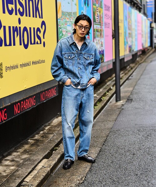 「FREAK'S STORE」 デニムパンツ MEDIUM ネイビー メンズ_画像4