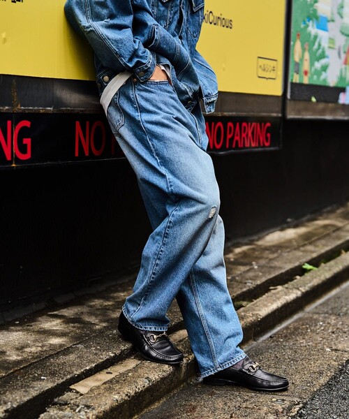 「FREAK'S STORE」 デニムパンツ MEDIUM ネイビー メンズ_画像5