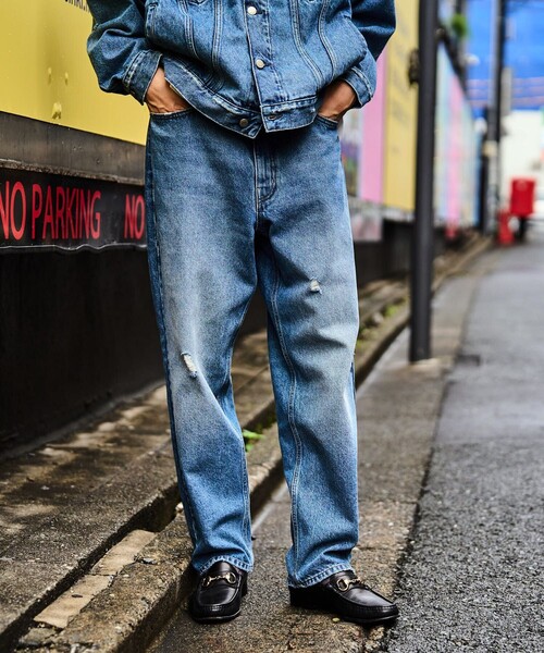 「FREAK'S STORE」 デニムパンツ MEDIUM ネイビー メンズ_画像9
