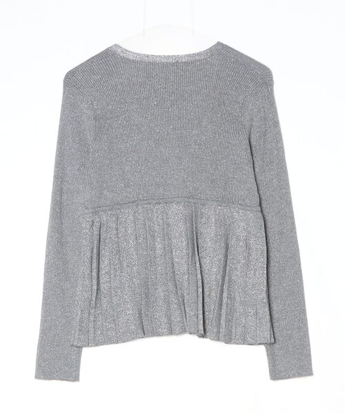 「Bon Sens」 ニットカーディガン 40 シルバー レディース_画像2