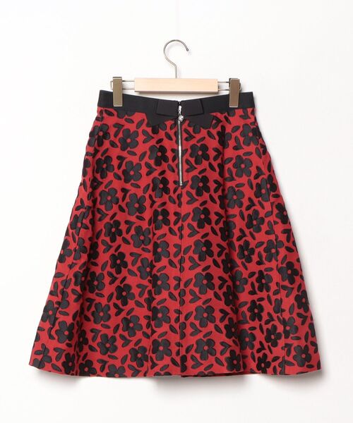 ☆一度着用美品エムズグレイシースカート M'S GRACY（エムズグレイシー） フレアスカート 40 レッド レディース