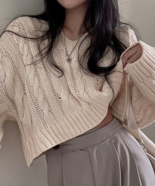 ニット セーター Vネックアランニットセーター レディース : ZOZOTOWN