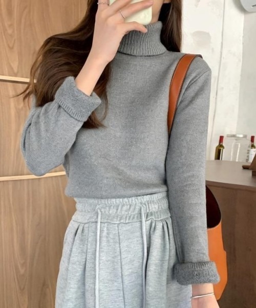 ニット セーター 裏起毛タートルネックニット レディース : ZOZOTOWN