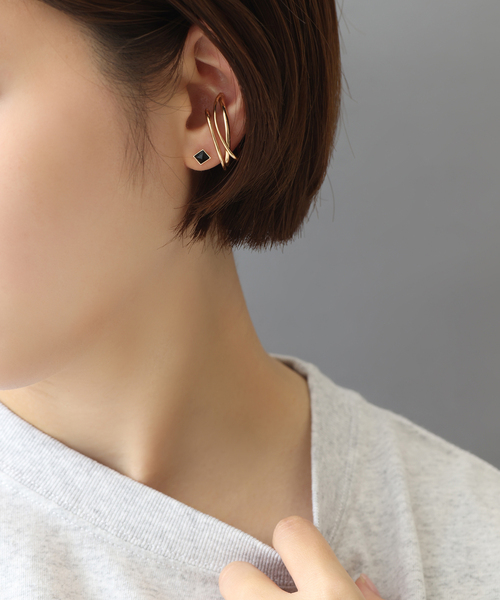 Lilas イヤーカフ ダブルクロスイヤーカフ K10（片耳） レディース