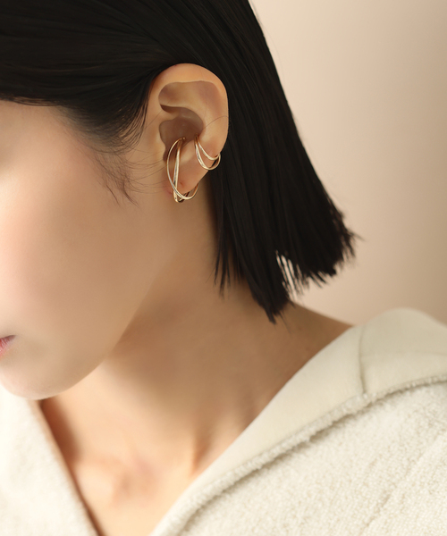 Lilas イヤーカフ ダブルクロスイヤーカフ K10（片耳） レディース 