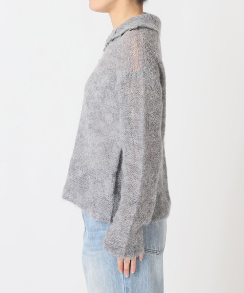 【新品即発送】plage　ALPACA MIX BUTTON ニット　グレー plage（プラージュ） ニット セーター 「追加」ALPACA MIX BUTTON