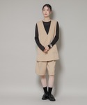 ベスト ジレ Vネックベスト×ハーフパンツ セ...の詳細画像4