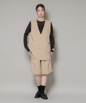 ベスト ジレ Vネックベスト×ハーフパンツ セ...の詳細画像5