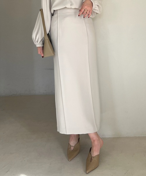 anuans フロントベンツパネルタイトスカート ベージュSサイズ アニュアンス anuans フロントベンツパネルタイトスカート （BEIGE