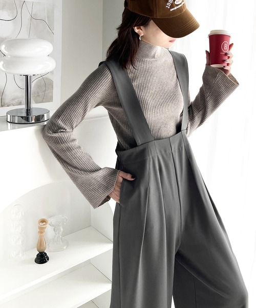 「ms+ ideal」 オーバーオール X-LARGE グレー レディース_画像2