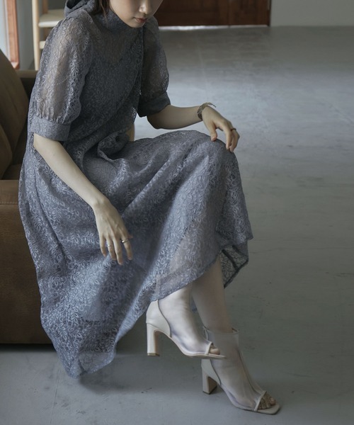 etoll.（エトル） コンビワンピース M グレイッシュベージュ