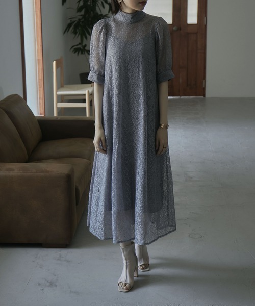 etoll.（エトル） コンビワンピース M グレイッシュベージュ