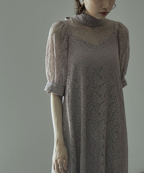 etoll.（エトル） コンビワンピース M グレイッシュベージュ