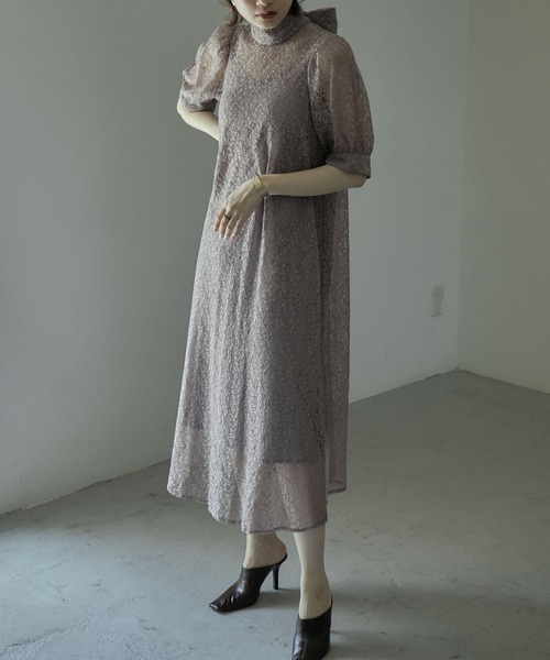 etoll.（エトル） コンビワンピース M グレイッシュベージュ