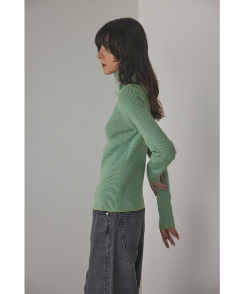 「BLACK BY MOUSSY」 長袖ニット FREE ライトグリーン レディース_画像2