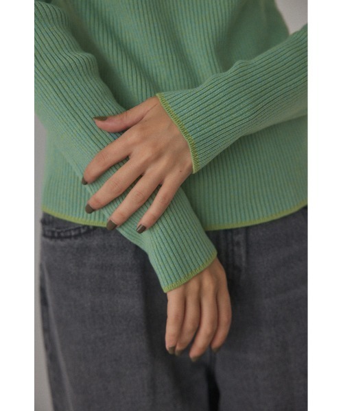 「BLACK BY MOUSSY」 長袖ニット FREE ライトグリーン レディース_画像5