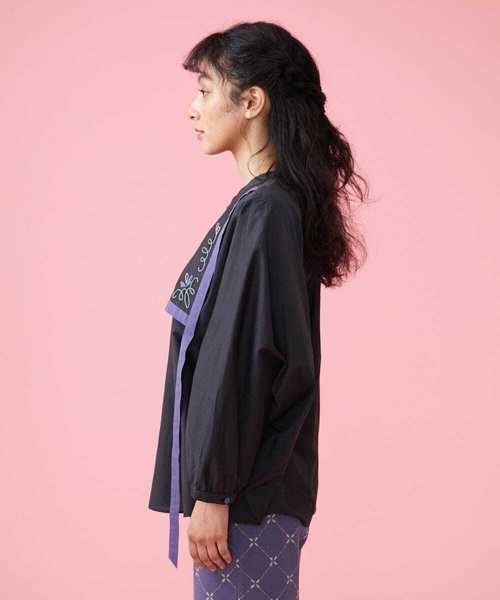 「Jocomomola」 長袖ブラウス 40 ブラック レディース_画像2