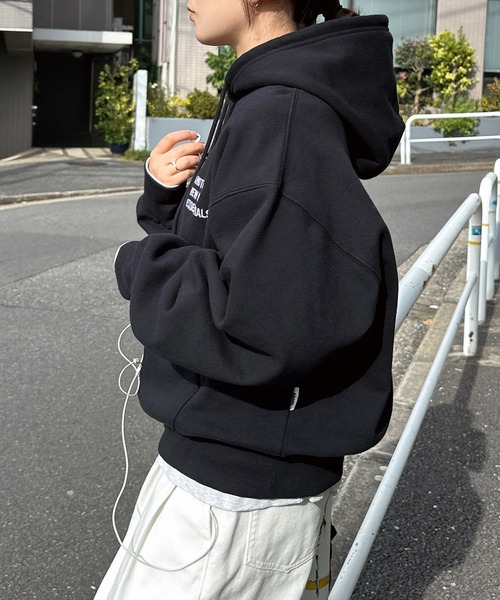 「ANME」 プルオーバーパーカー X-LARGE ブラウン レディース_画像8