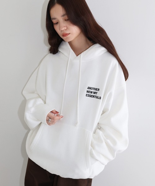 「ANME」 プルオーバーパーカー X-LARGE ブラウン レディース_画像9