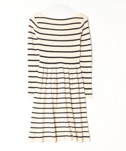 「en recre」 ボーダー柄ニットワンピース M ホワイト レディース_画像2