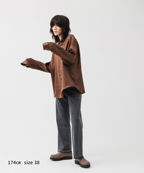 「M TO R」 デニムパンツ 36 スミクロ レディース_画像5