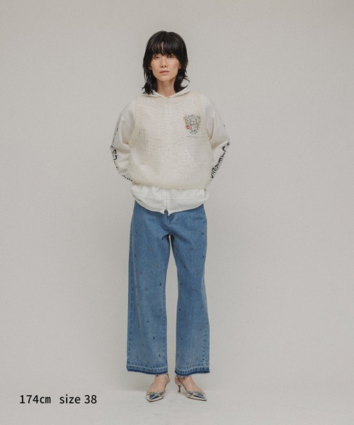 「M TO R」 デニムパンツ 36 スミクロ レディース_画像9