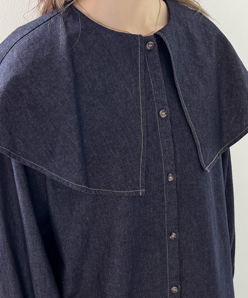 「classicalelf」 長袖チュニック MEDIUM インディゴブルー レディース_画像6