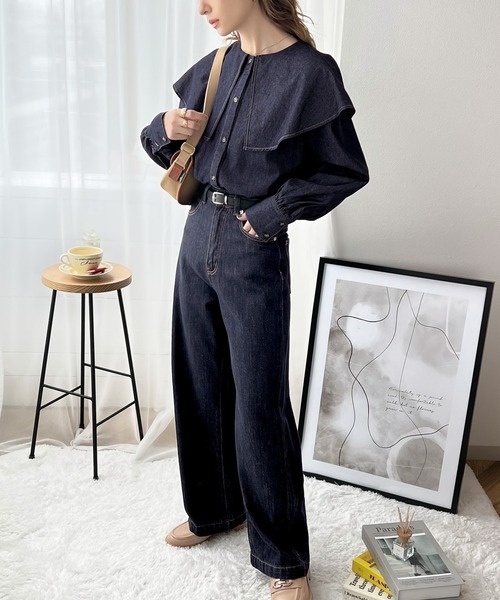 「classicalelf」 長袖チュニック MEDIUM インディゴブルー レディース_画像7