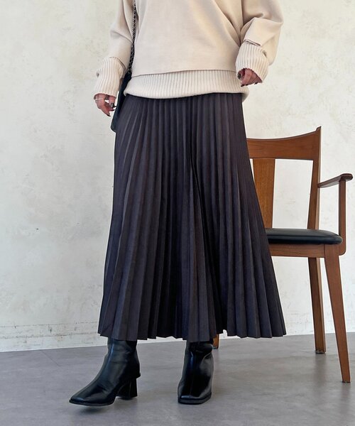 un dix cors（アンディコール） ロング スカート アコーディオン