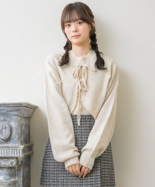 「ems excite」 ニットアンサンブル FREE ナチュラル レディース_画像2