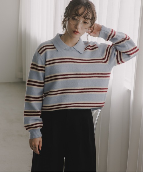 「210nouve」 長袖ニット FREE バーガンディー レディース_画像2