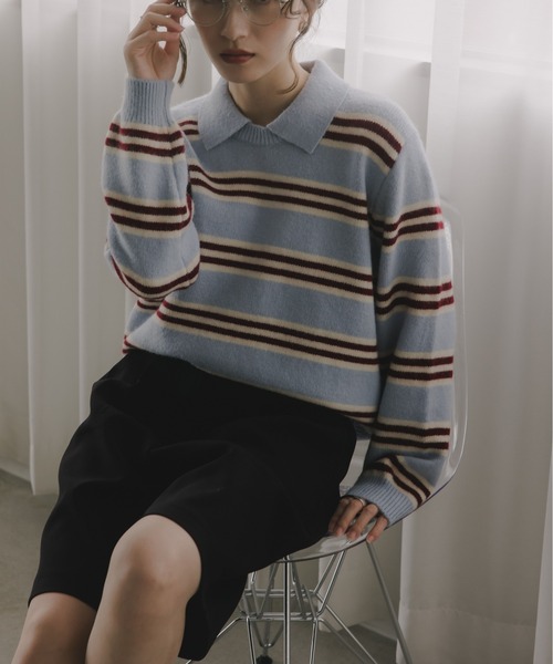 「210nouve」 長袖ニット FREE バーガンディー レディース_画像7