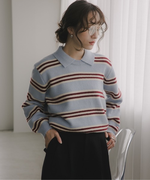 「210nouve」 長袖ニット FREE バーガンディー レディース_画像8