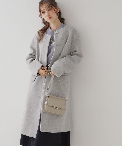 「couture brooch」 ノーカラーコート 38 ブラック レディース_画像6