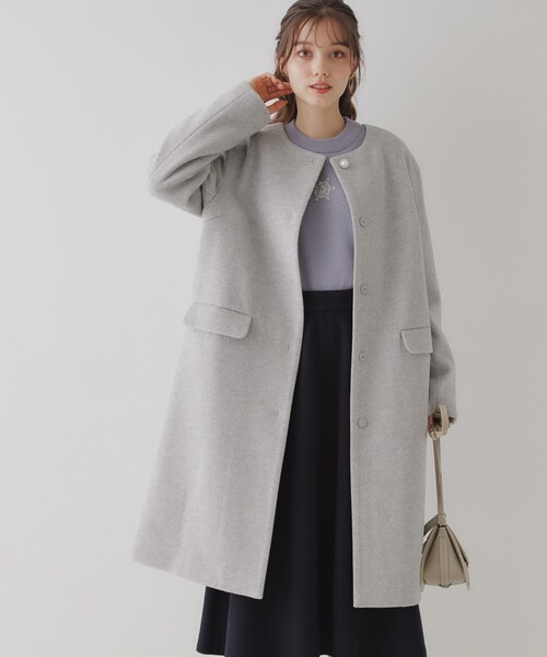 「couture brooch」 ノーカラーコート 38 ブラック レディース_画像7