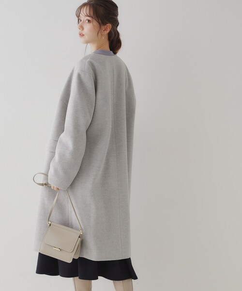 「couture brooch」 ノーカラーコート 38 ブラック レディース_画像9