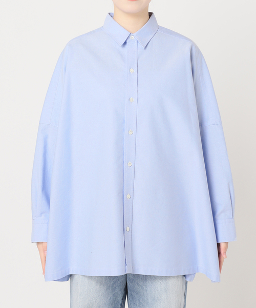 Plage 25秋冬 Light OX Poncho シャツ サックスブルー plage（プラージュ） ブラウス シャツ 「追加」Light OX Poncho シャツ