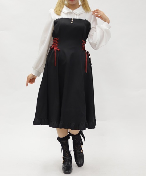 axes femme POETIQUE ワンピース ビスチェ切替バイカラーワンピース