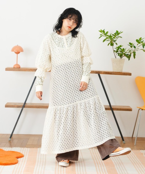 「eLur」 ニットワンピース FREE アイボリー レディース_画像7