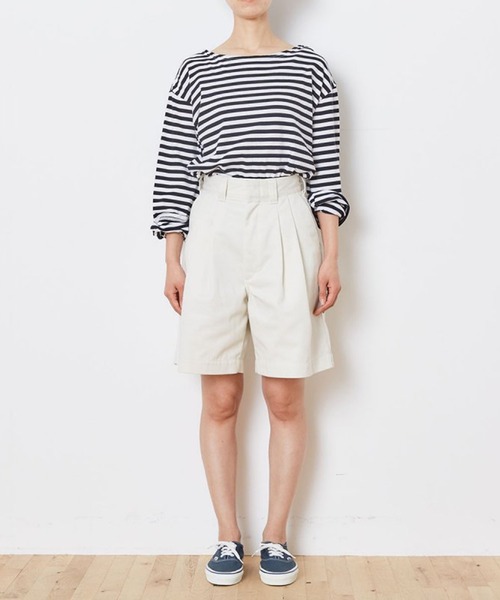 美品★SHINZONE コットンリネン ショートパンツ 36 ホワイト THE SHINZONE(ザ シンゾーン) COTTON LINEN TACK WIDE PANTS コットン