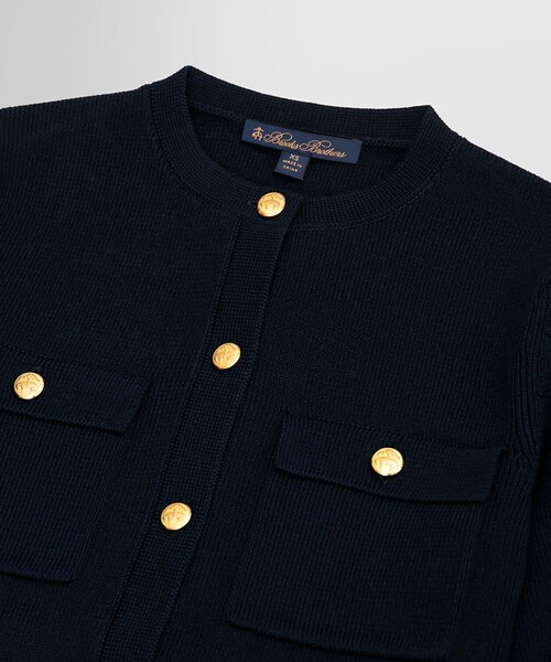 「BROOKS BROTHERS」 ニットカーディガン SMALL ネイビー レディースの画像