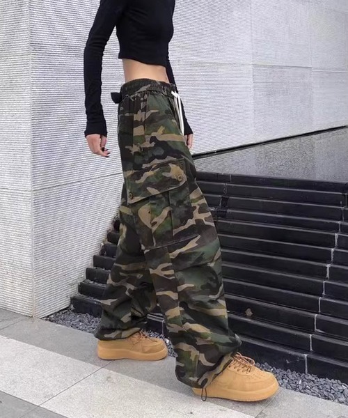 「MEMECLE」 カーゴパンツ S グリーン レディース_画像4